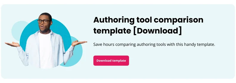 Authoring tool comparison template CTA