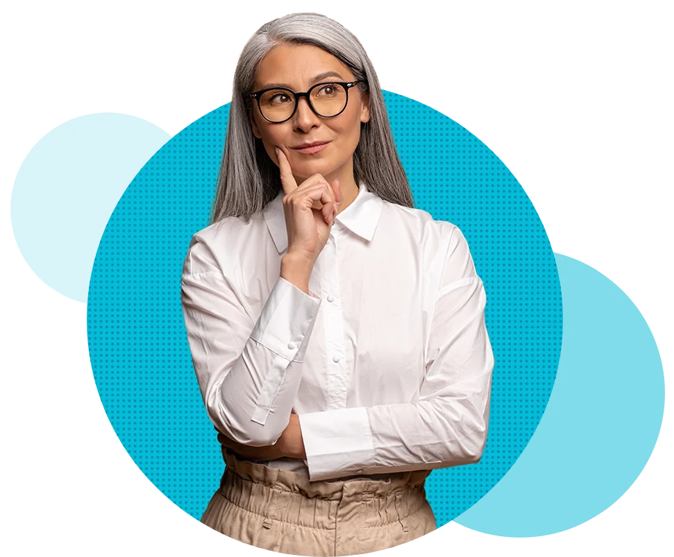 Woman in glasses thinking - SME elearning author