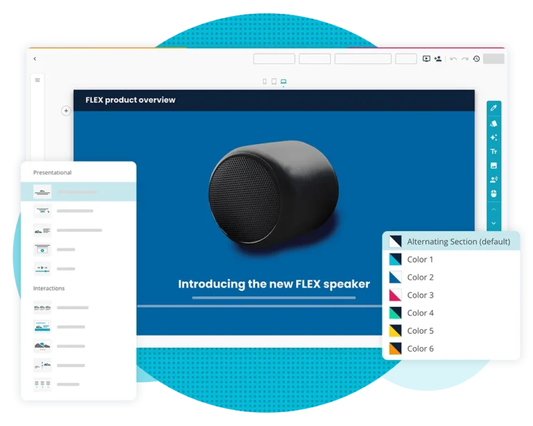 Elucidat's rapid authoring interface to create elearning