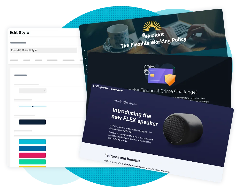 Elucidat elearning authoring tool software interface
